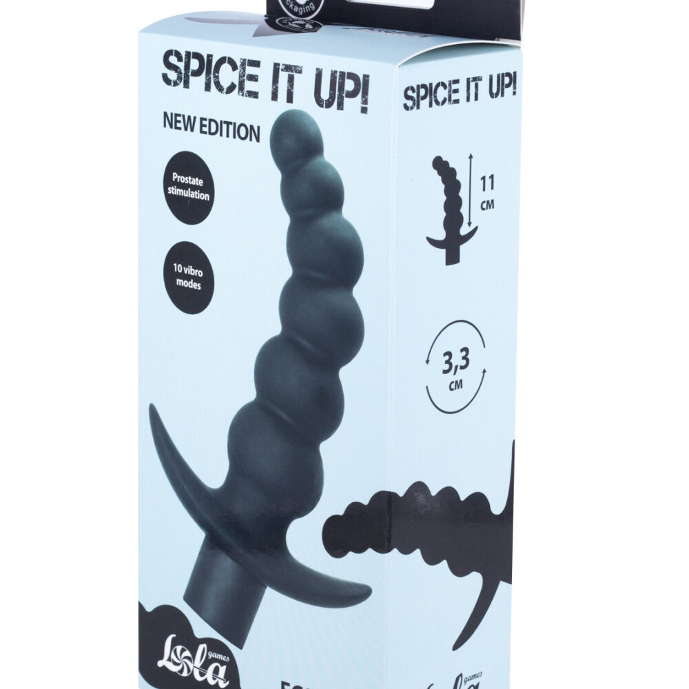 Anal plug with vibration Spice it up Ecstasy Black