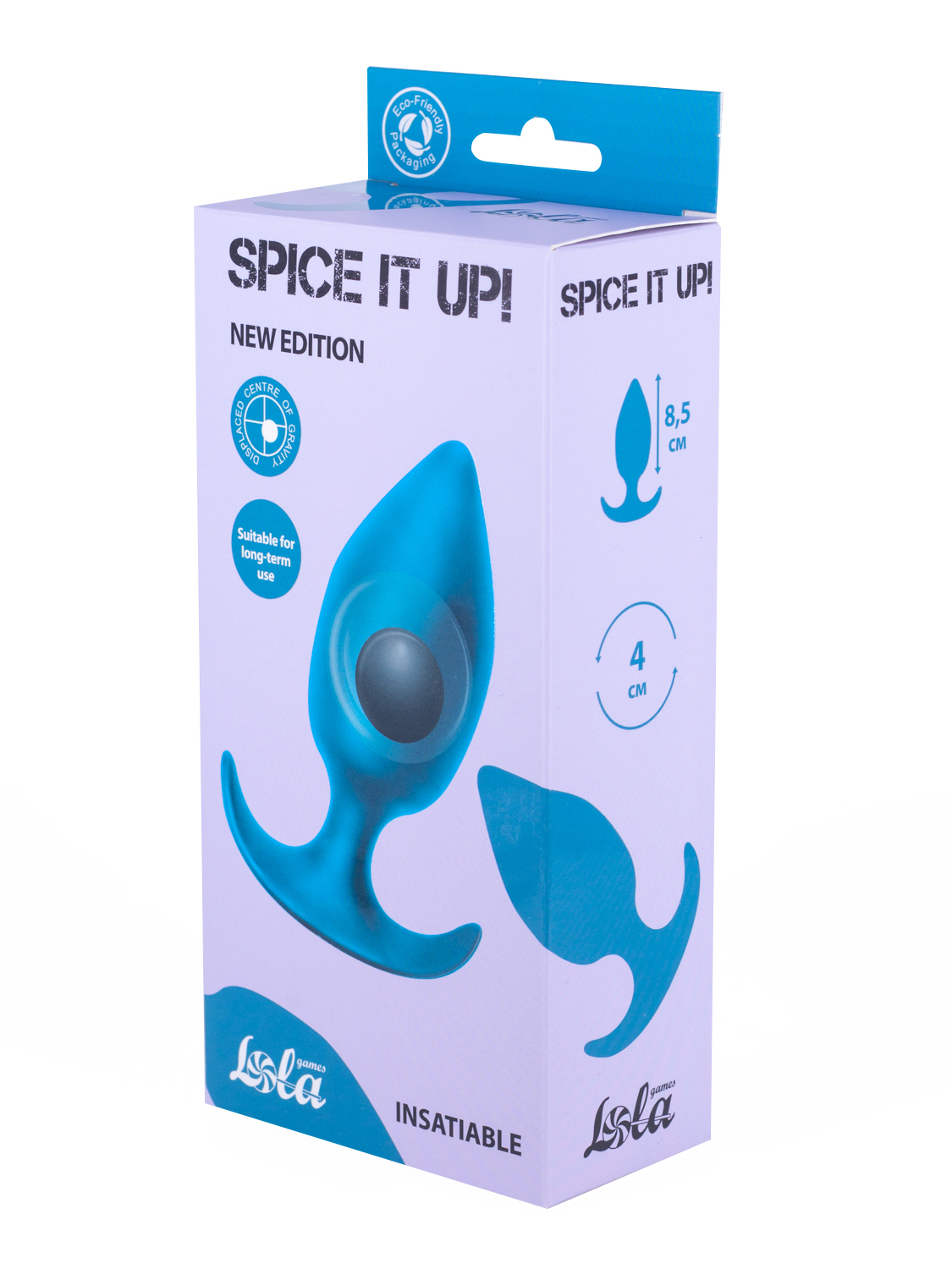 Anal plug with misplaced center of gravity Spice it up Insatiable Aquamarine