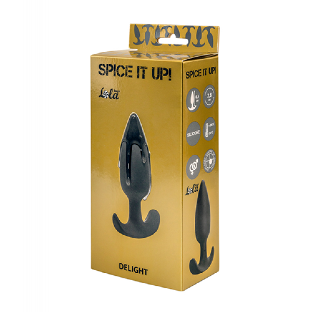 Anal plug with misplaced center of gravitySpice it up Delight Dark Grey