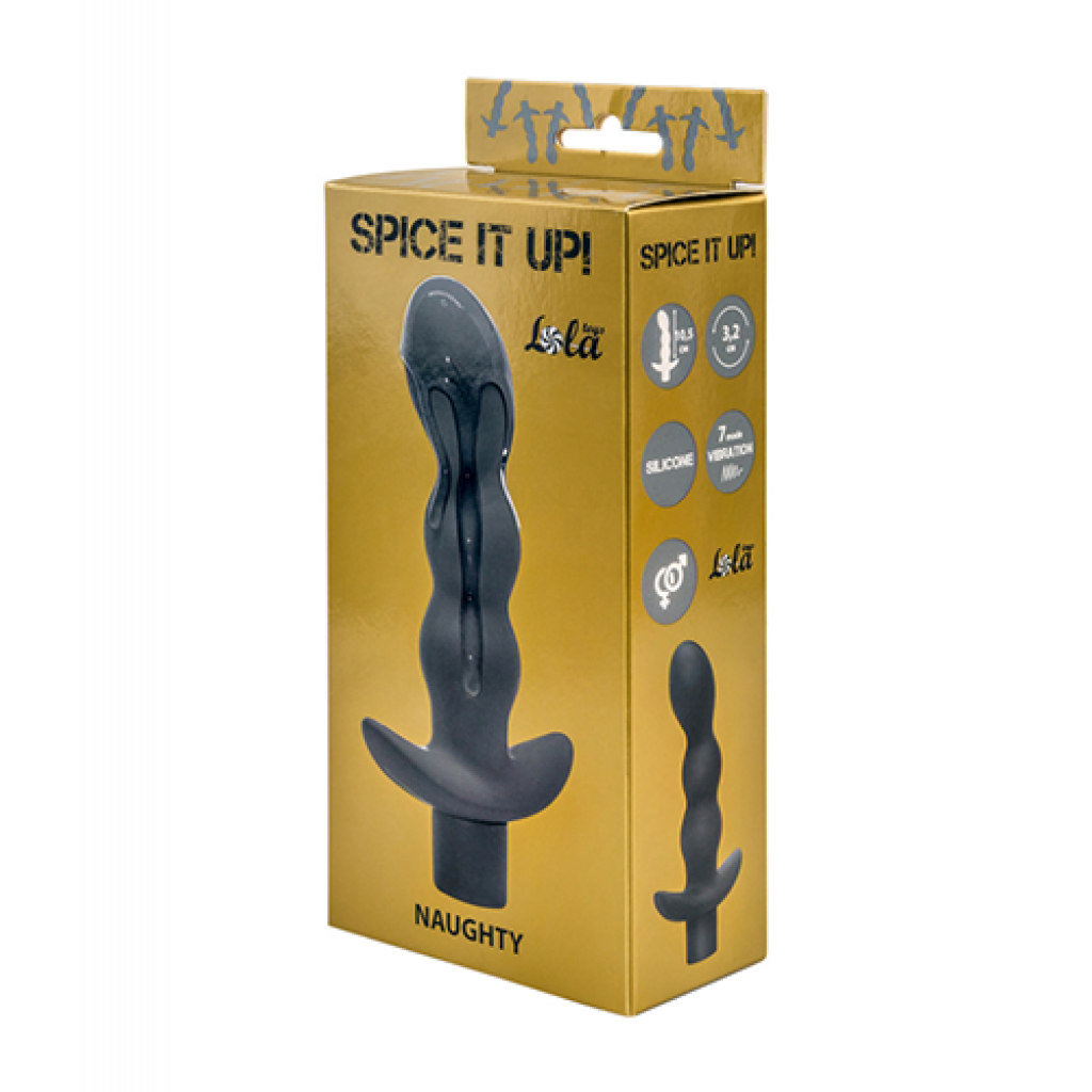 Anal plug with vibration Spice it up Naughty Dark Grey