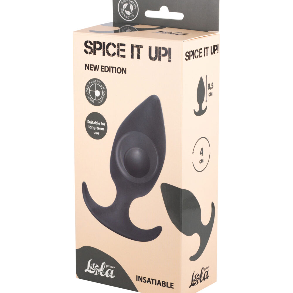 Anal plug with misplaced center of gravity Spice it up Insatiable Dark Grey