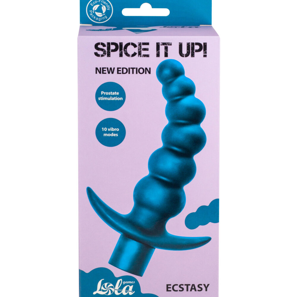 Anal plug with vibration Spice it up Ecstasy Aquamarine
