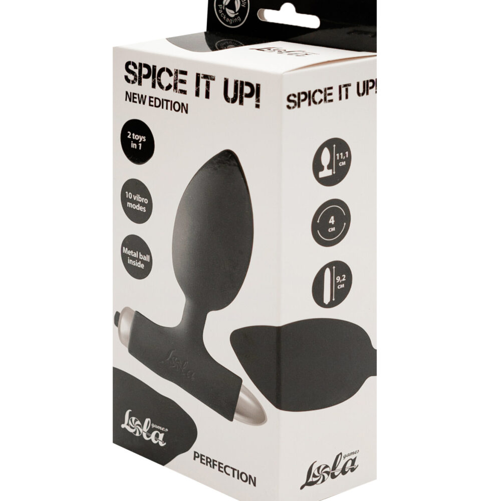 Vibrating Anal Plug Spice it up New Edition Perfection Black