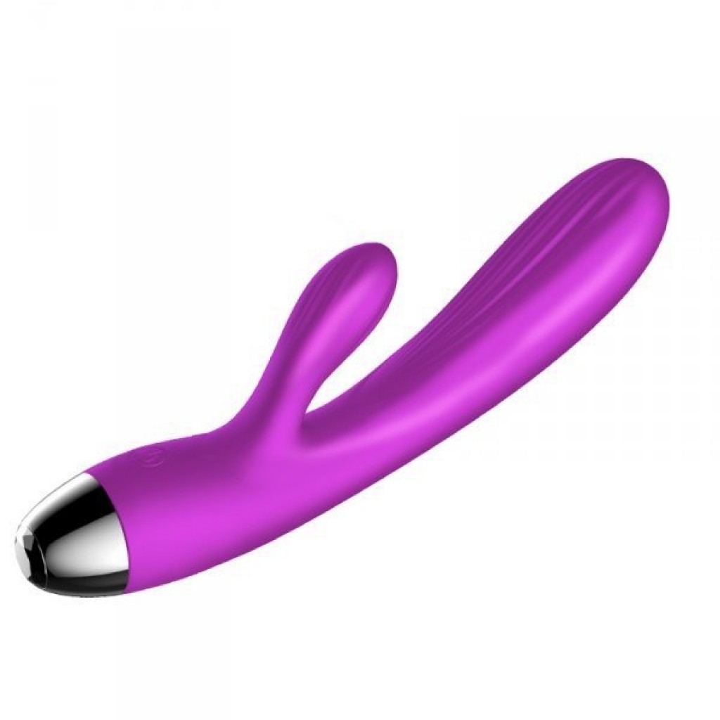 FOXSHOW Brilliant X7 Wibrator - Silicone Vibrator and Pulsator Purple USB - Image 3