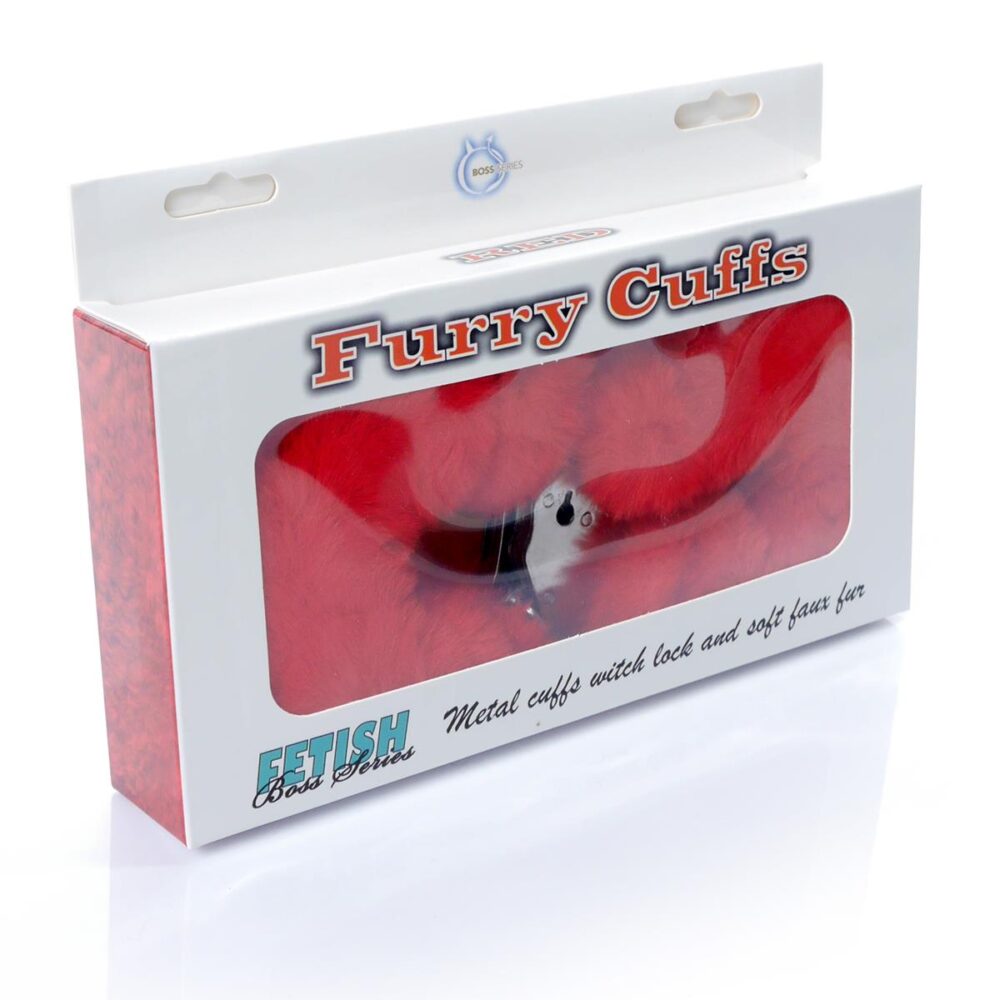 Handcuffs Fetish Boss Series - Furry Cuffs - Red