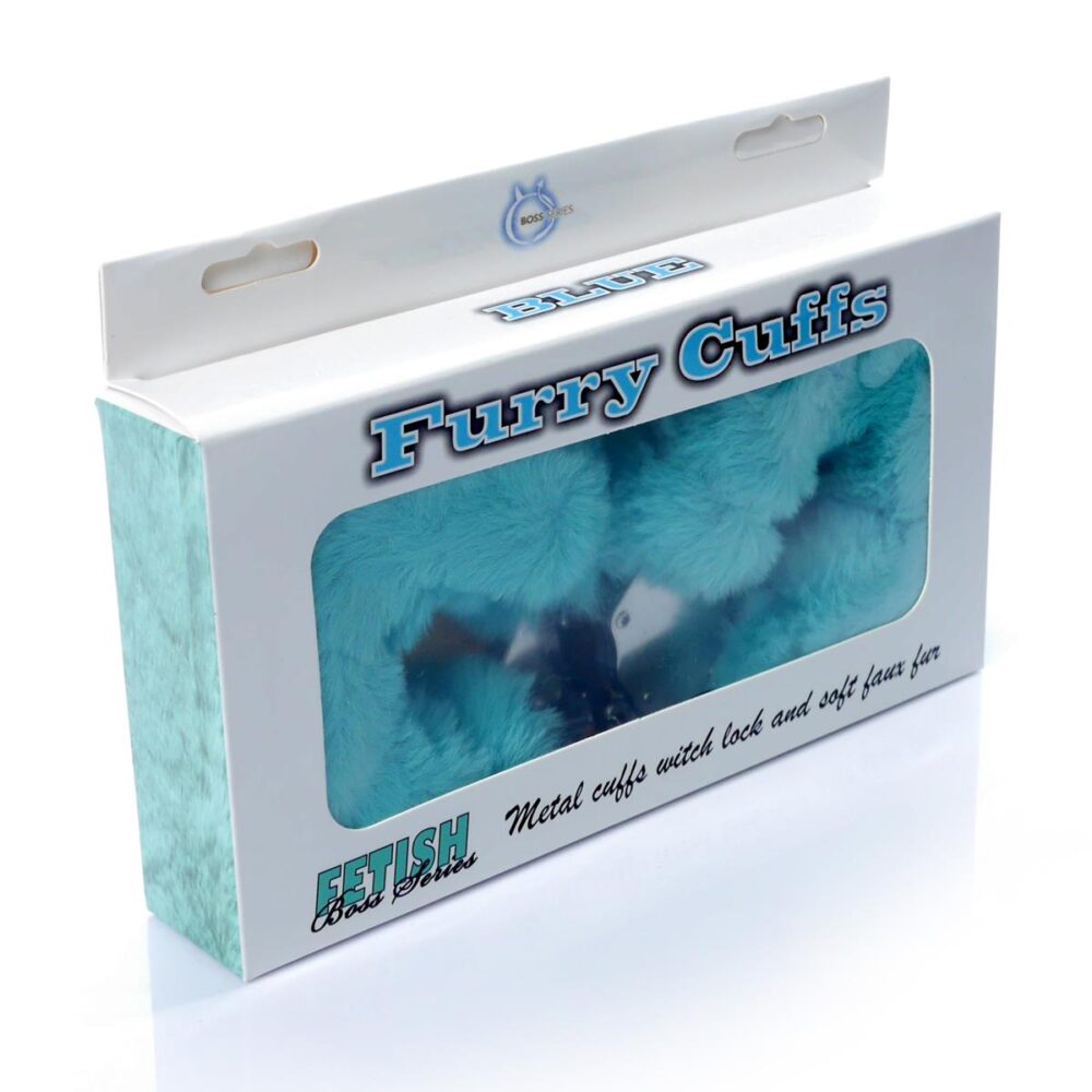 Handcuffs Fetish Boss Series - Furry Cuffs - Turquoise