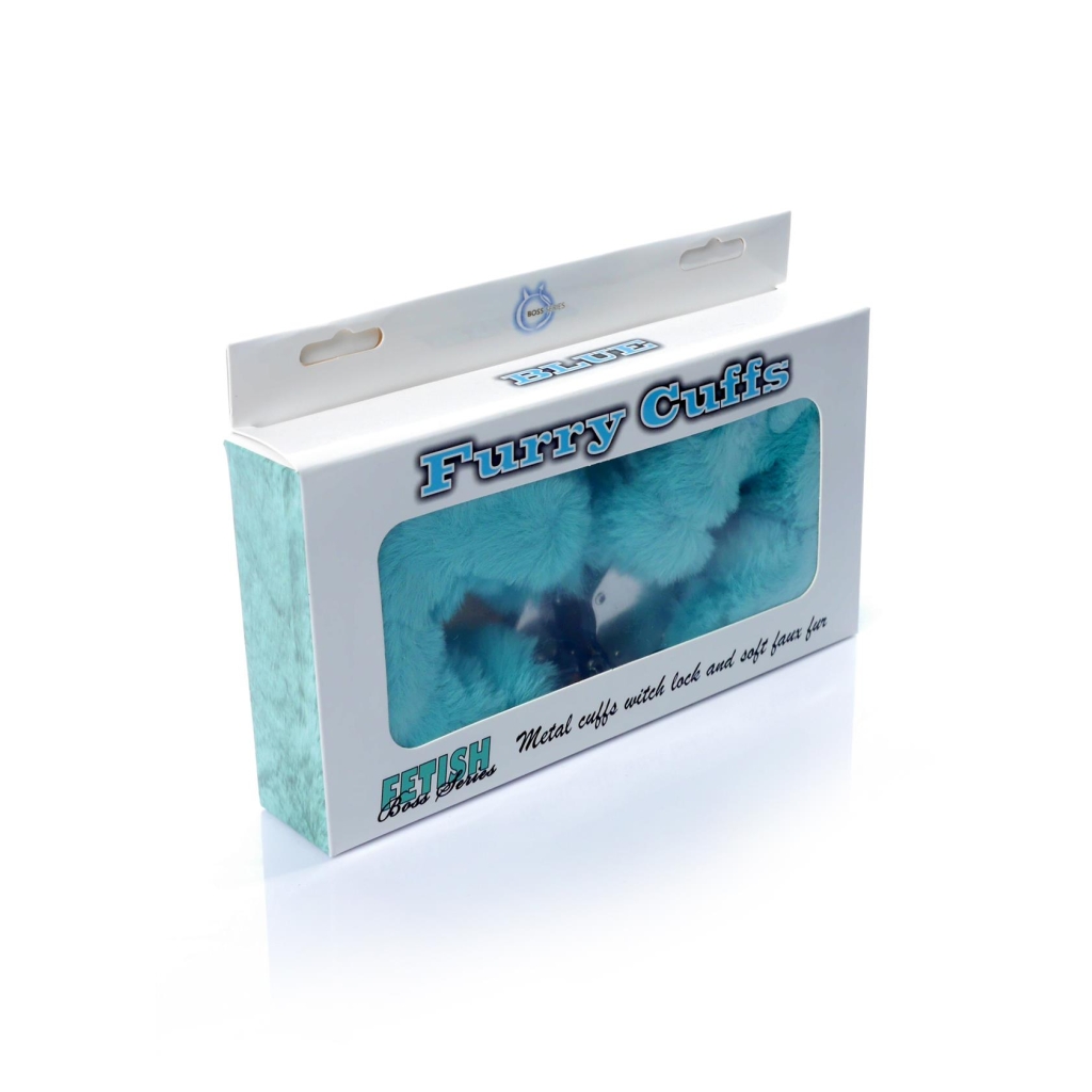 Handcuffs Fetish Boss Series - Furry Cuffs - Turquoise
