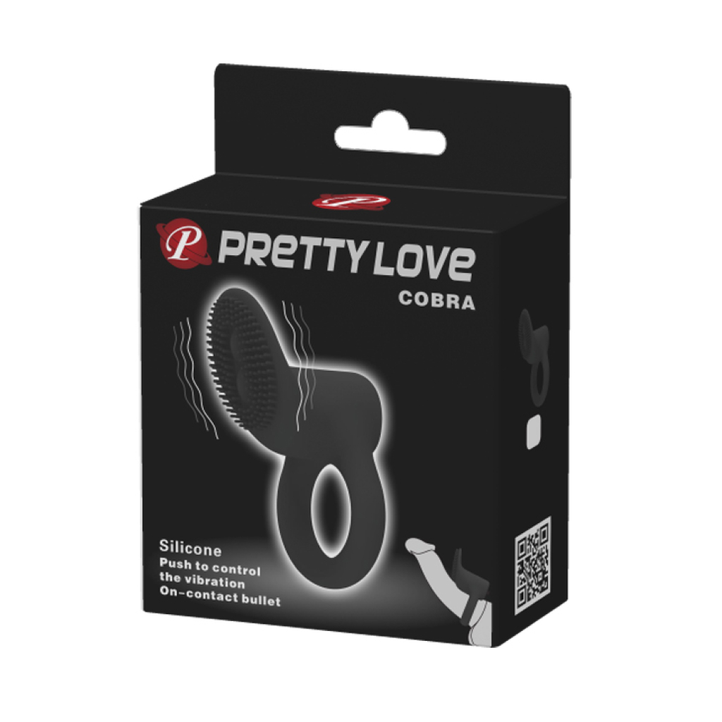 PRETTY LOVE - Cobra Penis Ring Vibrating - Black