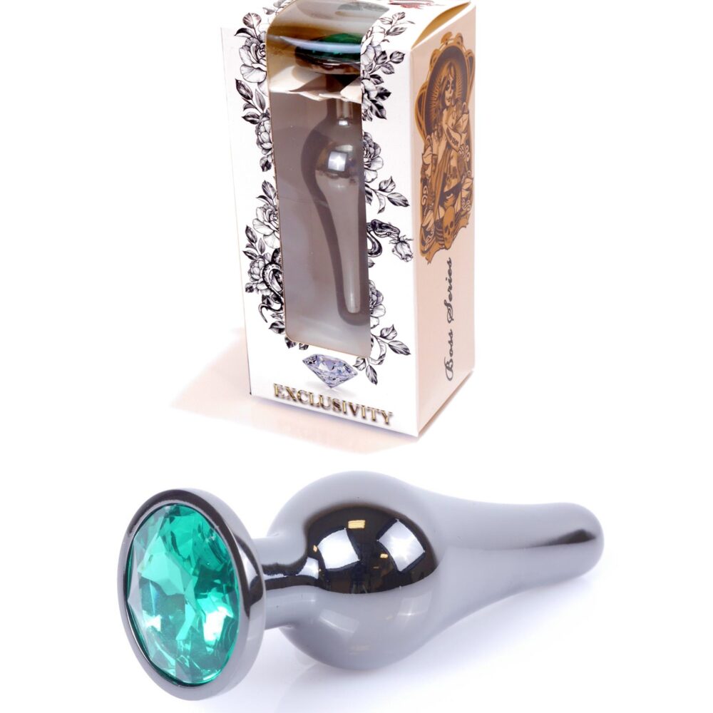 Plug-Jawellery Dark Silver BUTT PLUG- Green