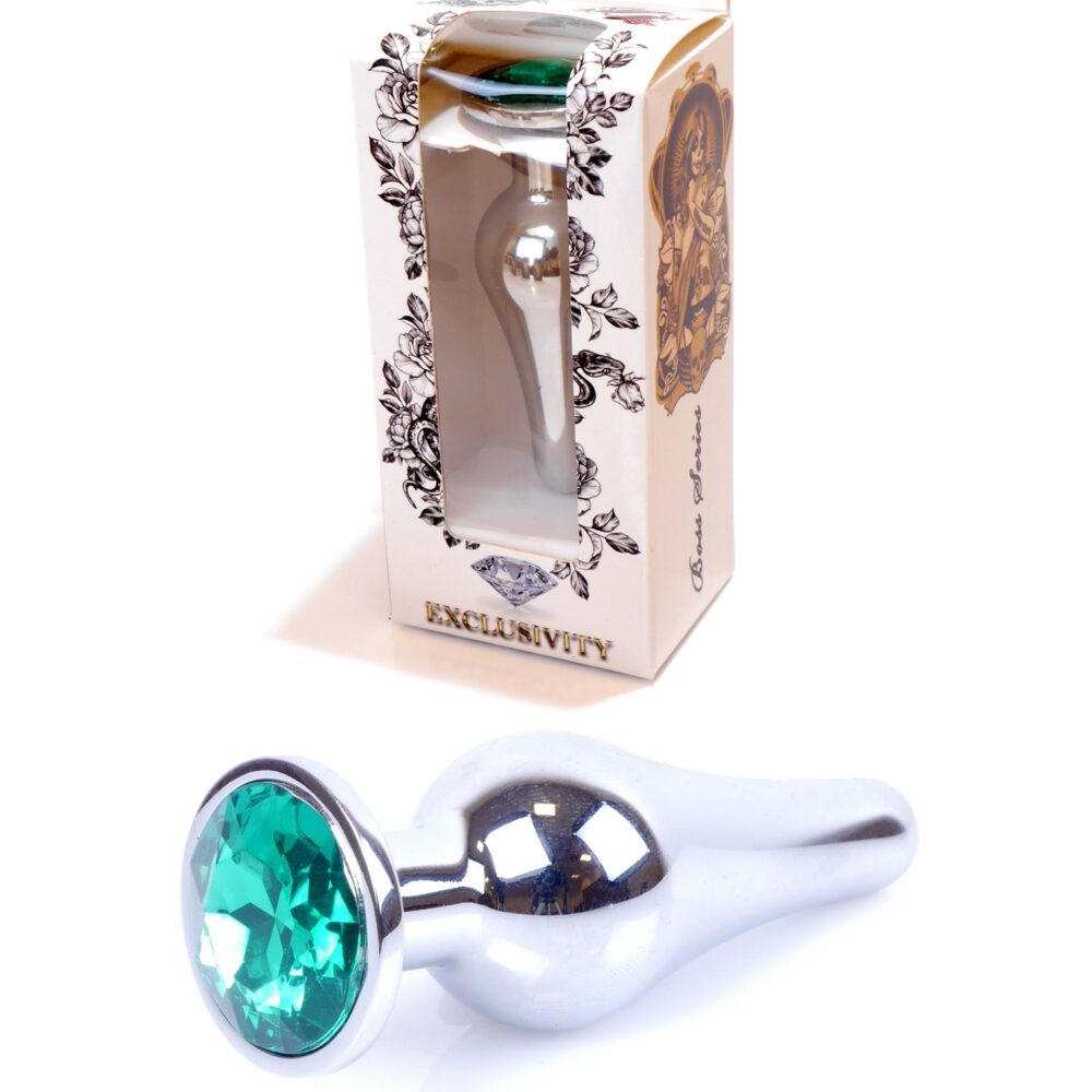 Plug-Jawellery Silver BUTT PLUG- Green