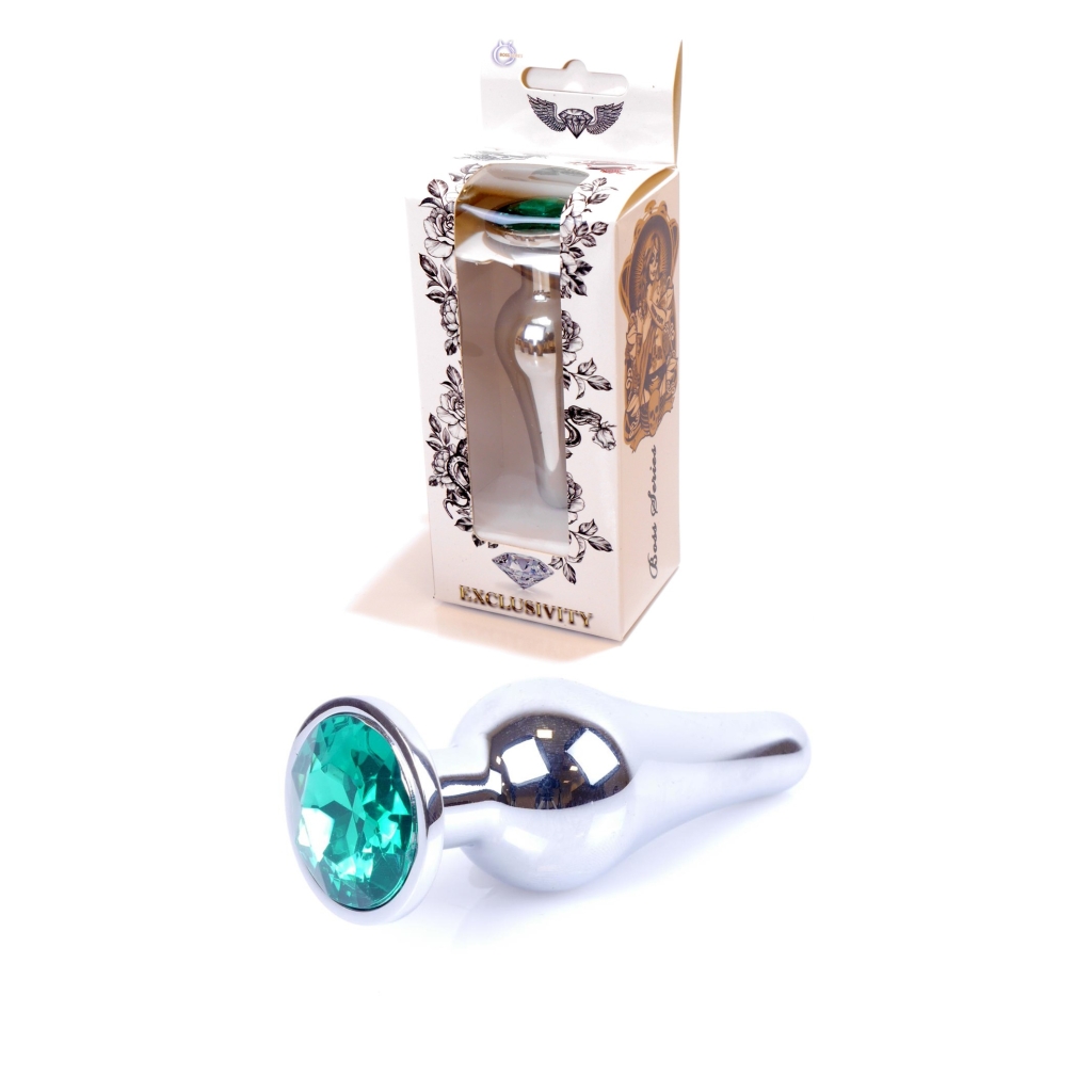 Plug-Jawellery Silver BUTT PLUG- Green