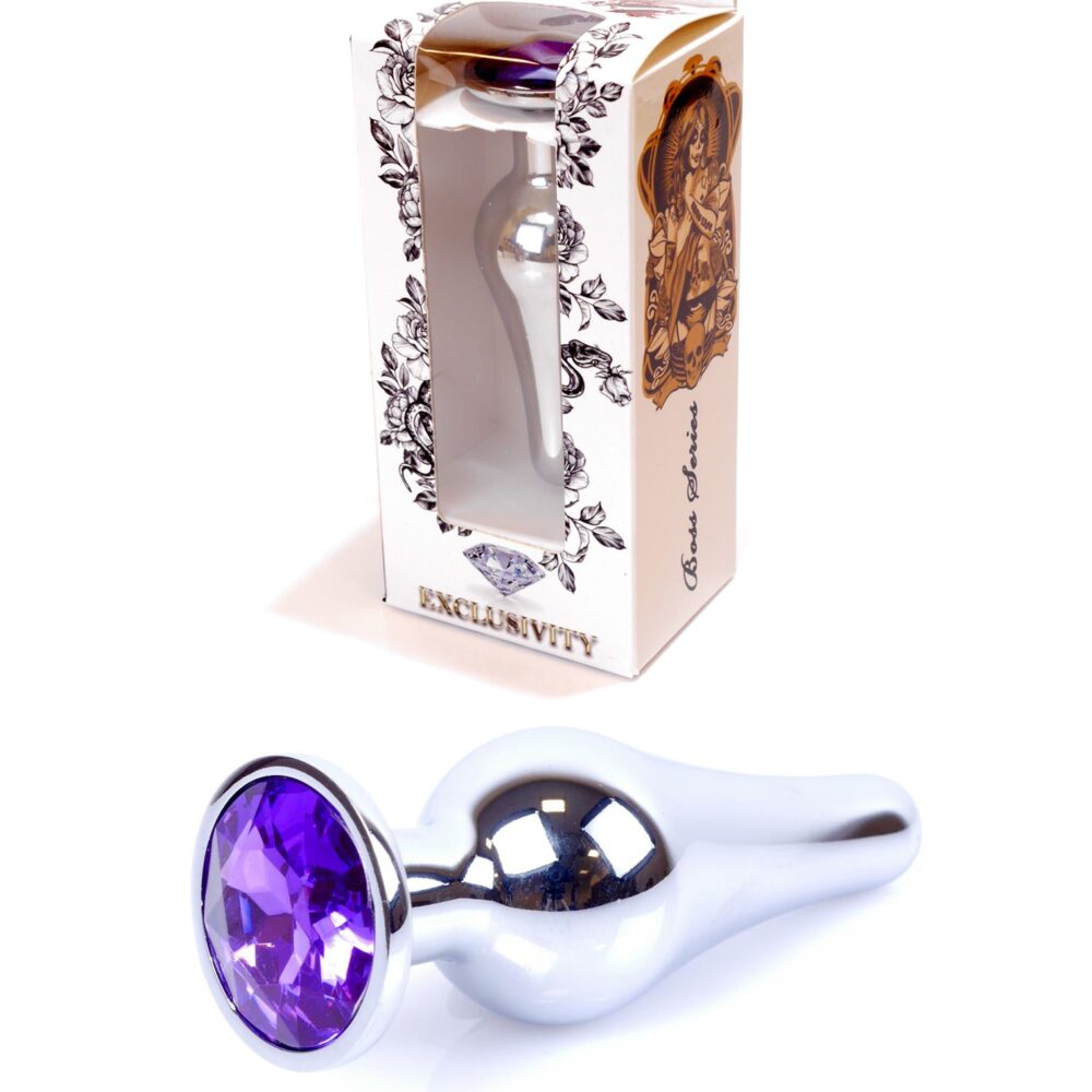 Plug-Jawellery Silver BUTT PLUG- Purple