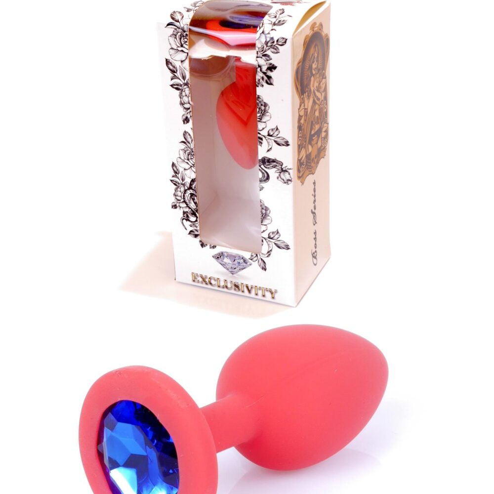 Plug-Jawellery Red Silikon PLUG Small- Blue Diamond