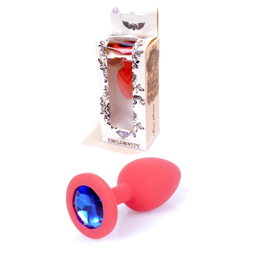 Plug-Jawellery Red Silikon PLUG Small- Blue Diamond