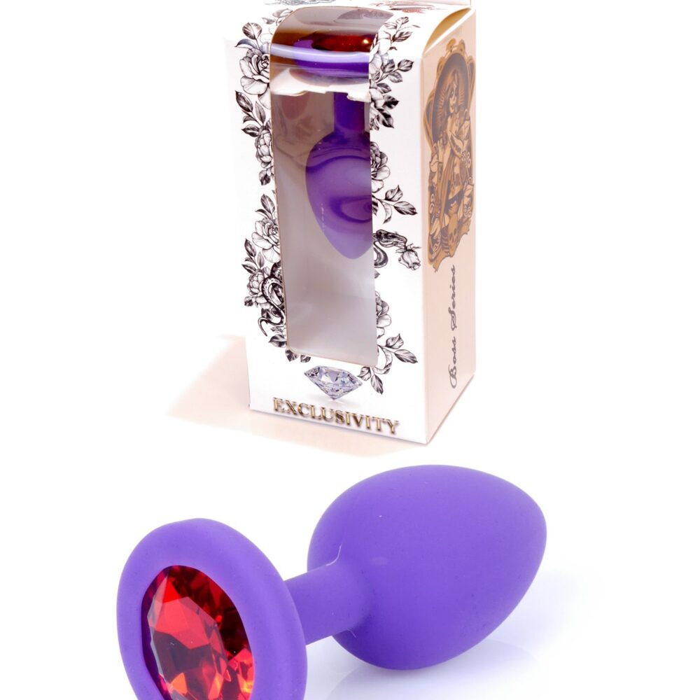 Plug-Jawellery Purple Silikon PLUG Small- Red Diamond