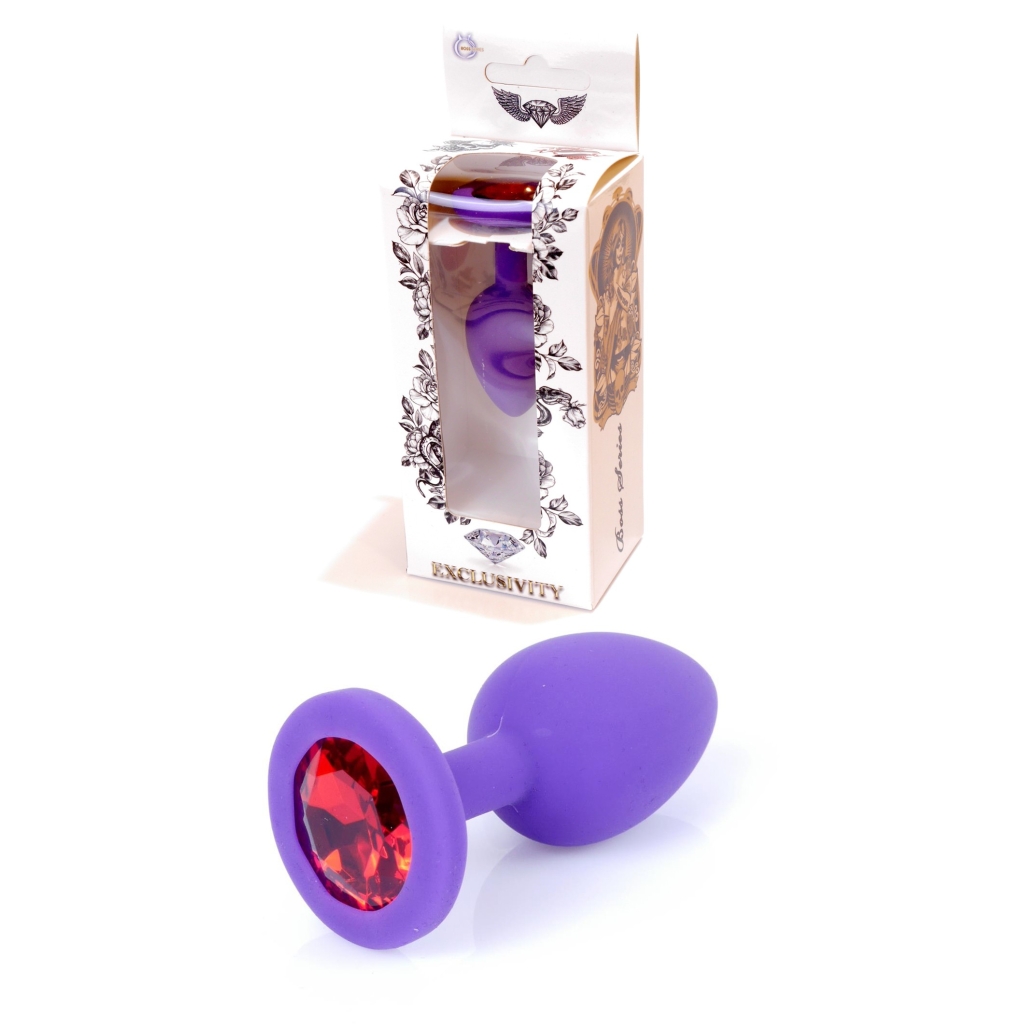 Plug-Jawellery Purple Silikon PLUG Small- Red Diamond