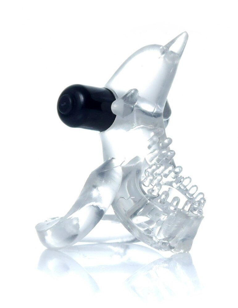 Pierścień-Dolphin Vibro CockRing Clear