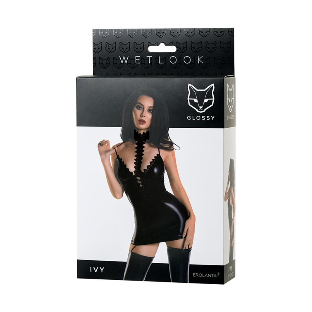 Glossy - Wetlook black dress IVY - black - S