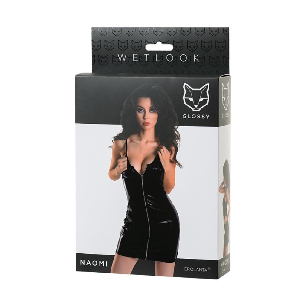 Glossy - Wetlook black dress NAOMI - black - S