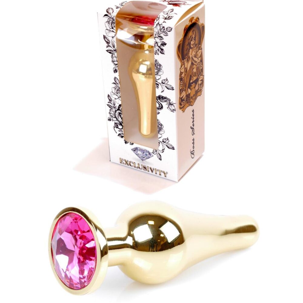 Plug-Jewelery Gold BUTT PLUG- Pink