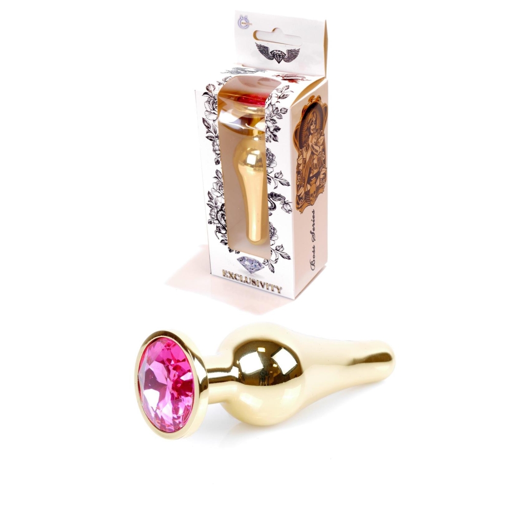 Plug-Jewelery Gold BUTT PLUG- Pink