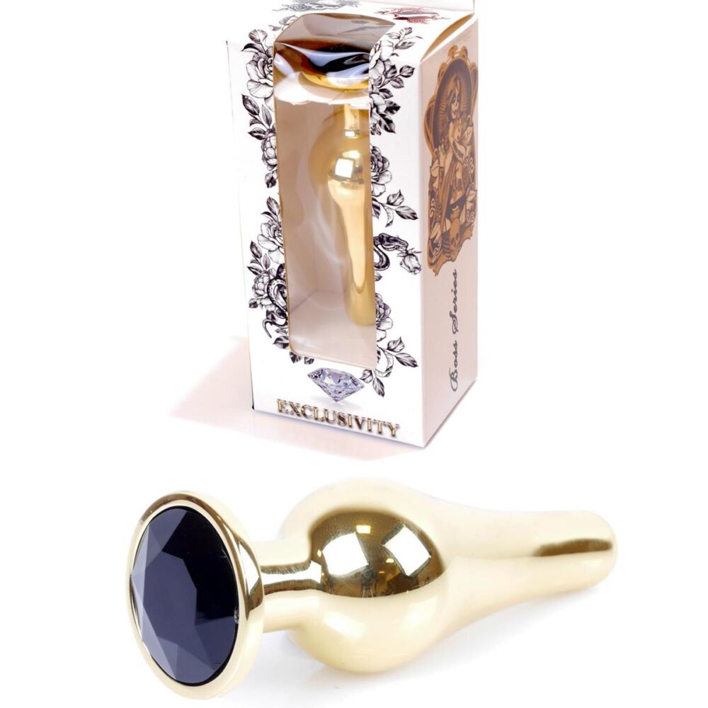 Plug-Jewelery Gold BUTT PLUG- Black