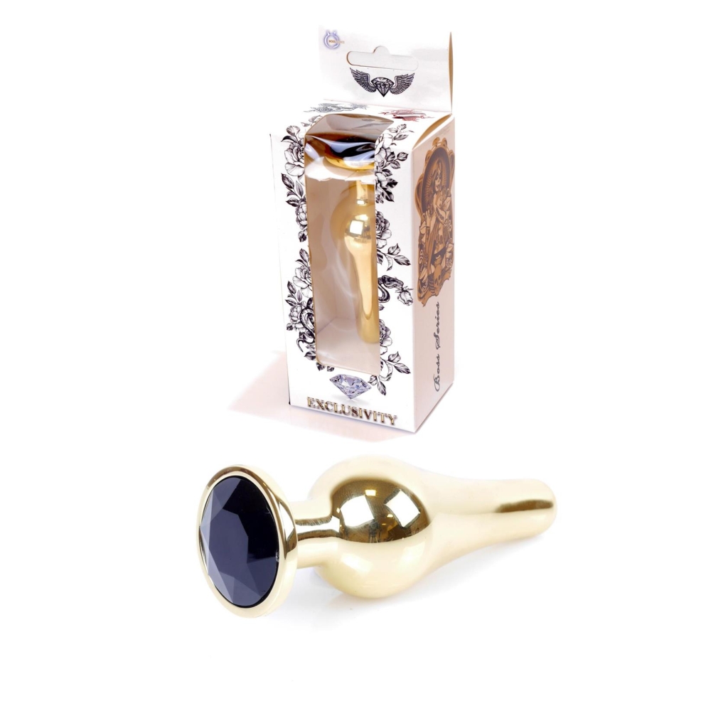 Plug-Jewelery Gold BUTT PLUG- Black