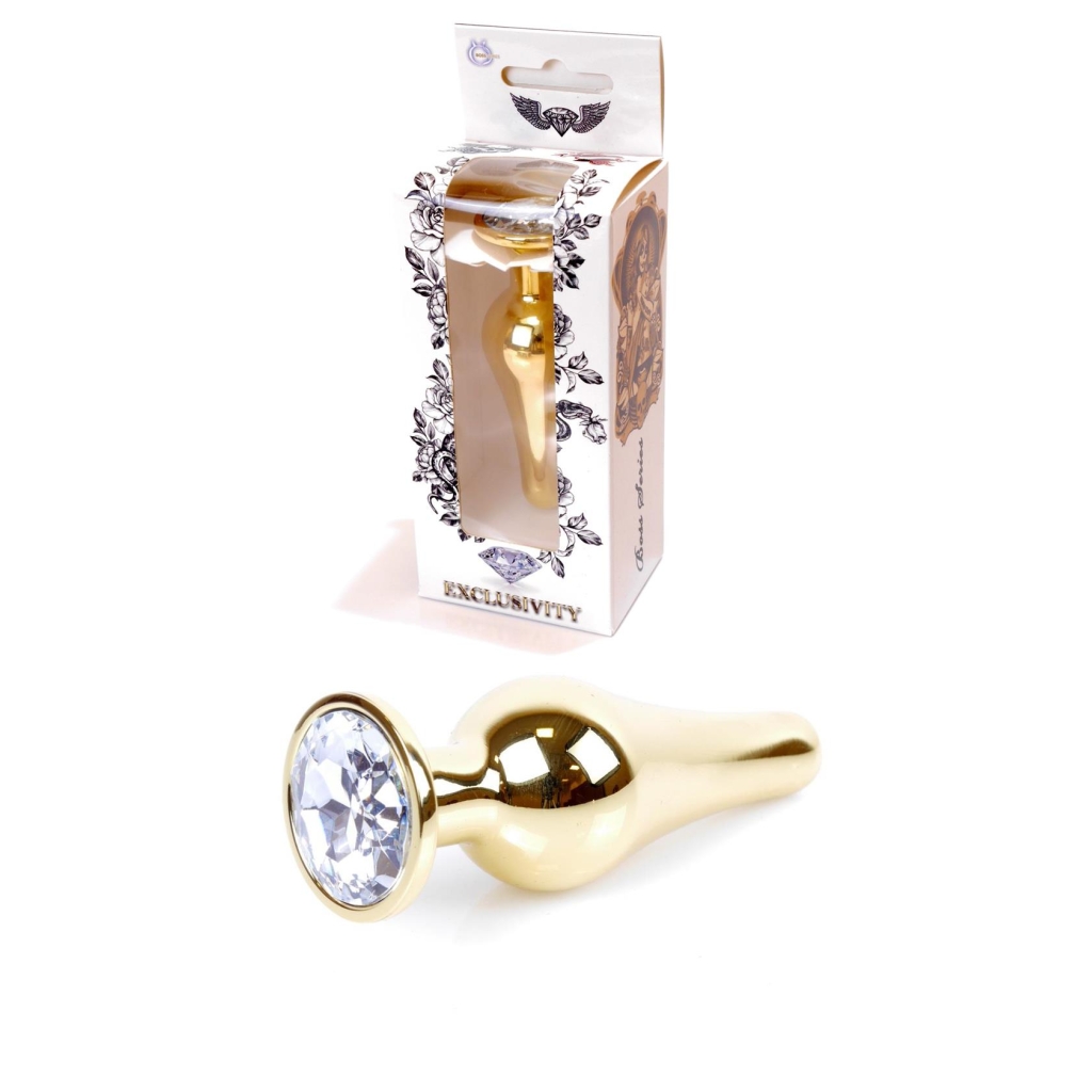 Plug-Jewelery Gold BUTT PLUG- Clear