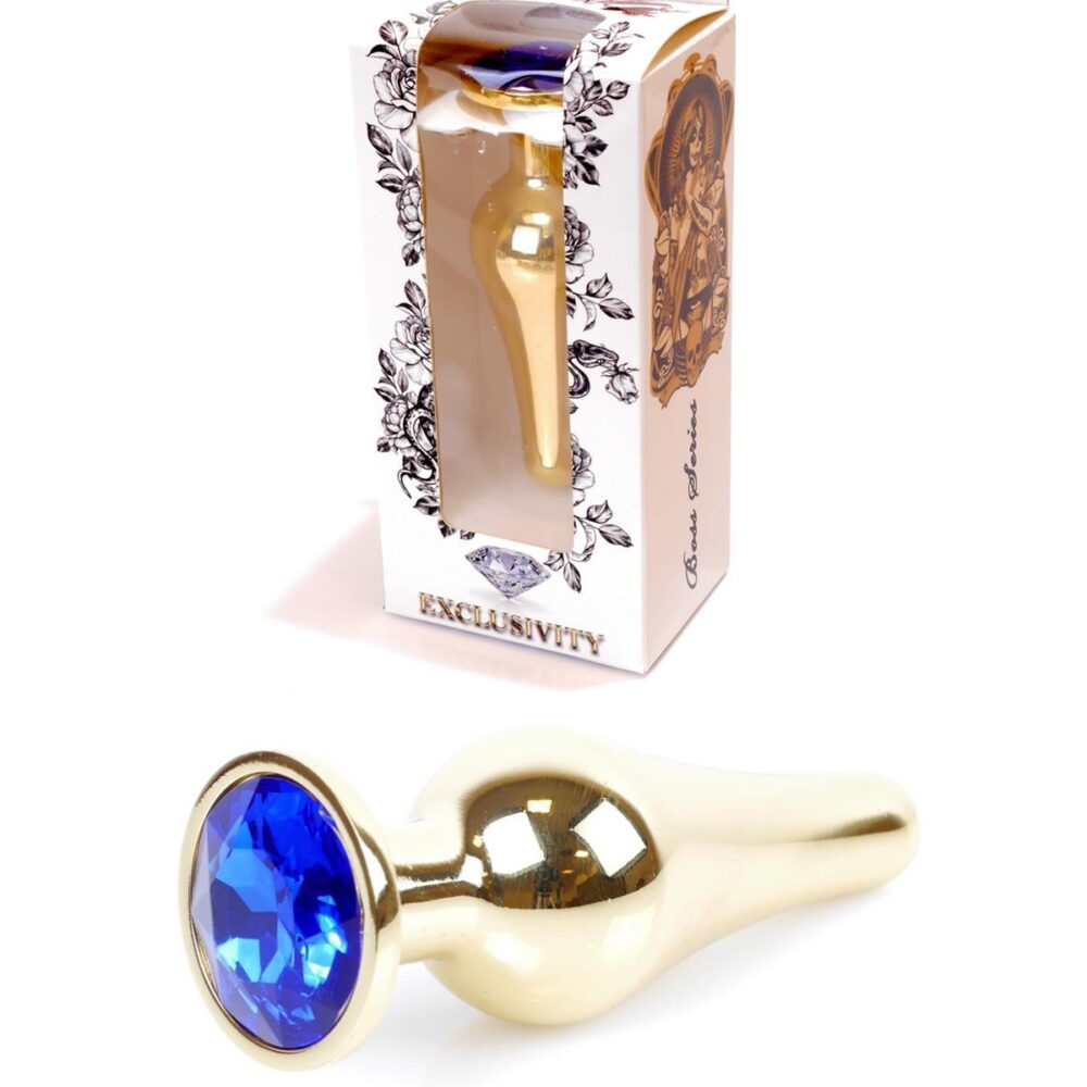 Plug-Jewelery Gold BUTT PLUG- Dark Blue