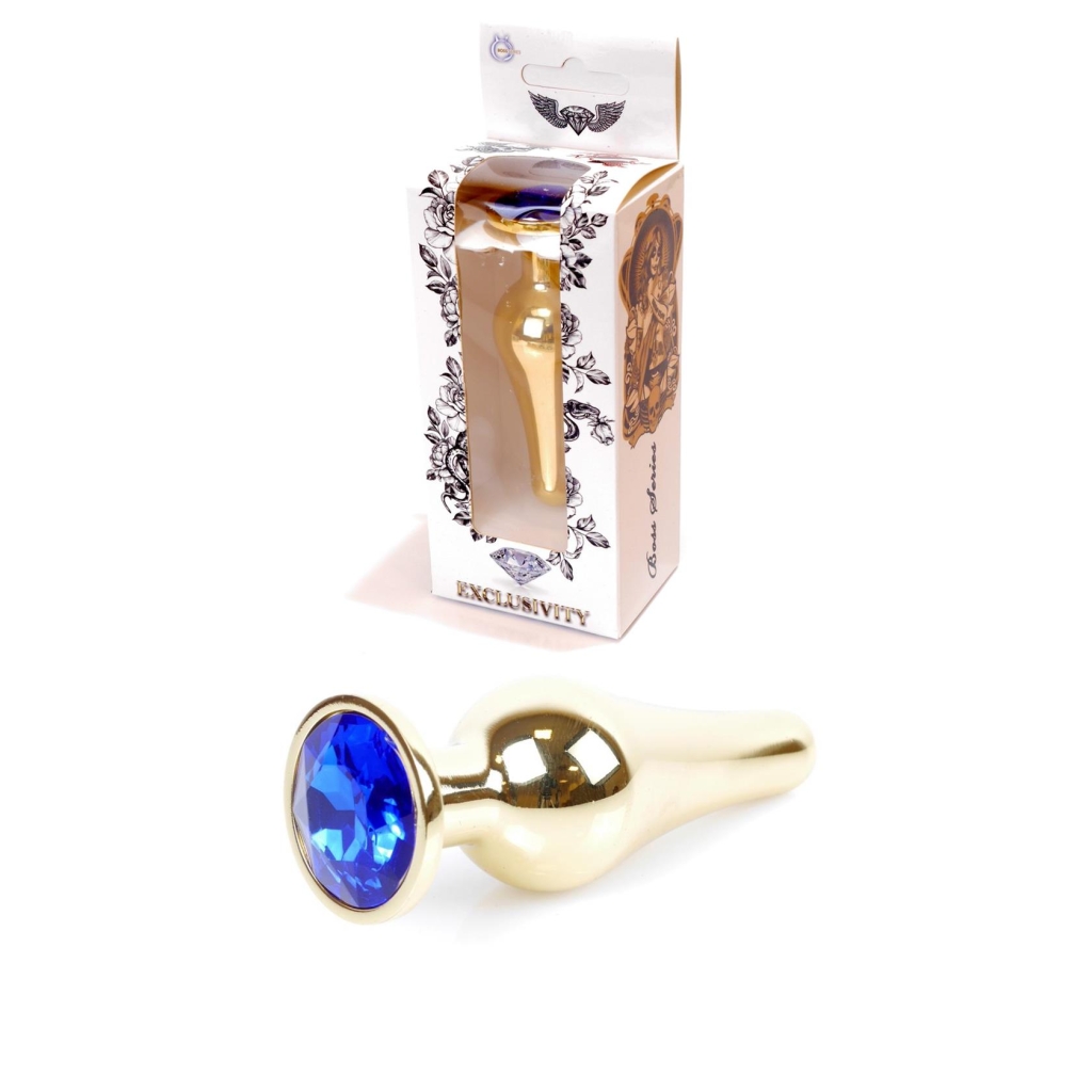 Plug-Jewelery Gold BUTT PLUG- Dark Blue