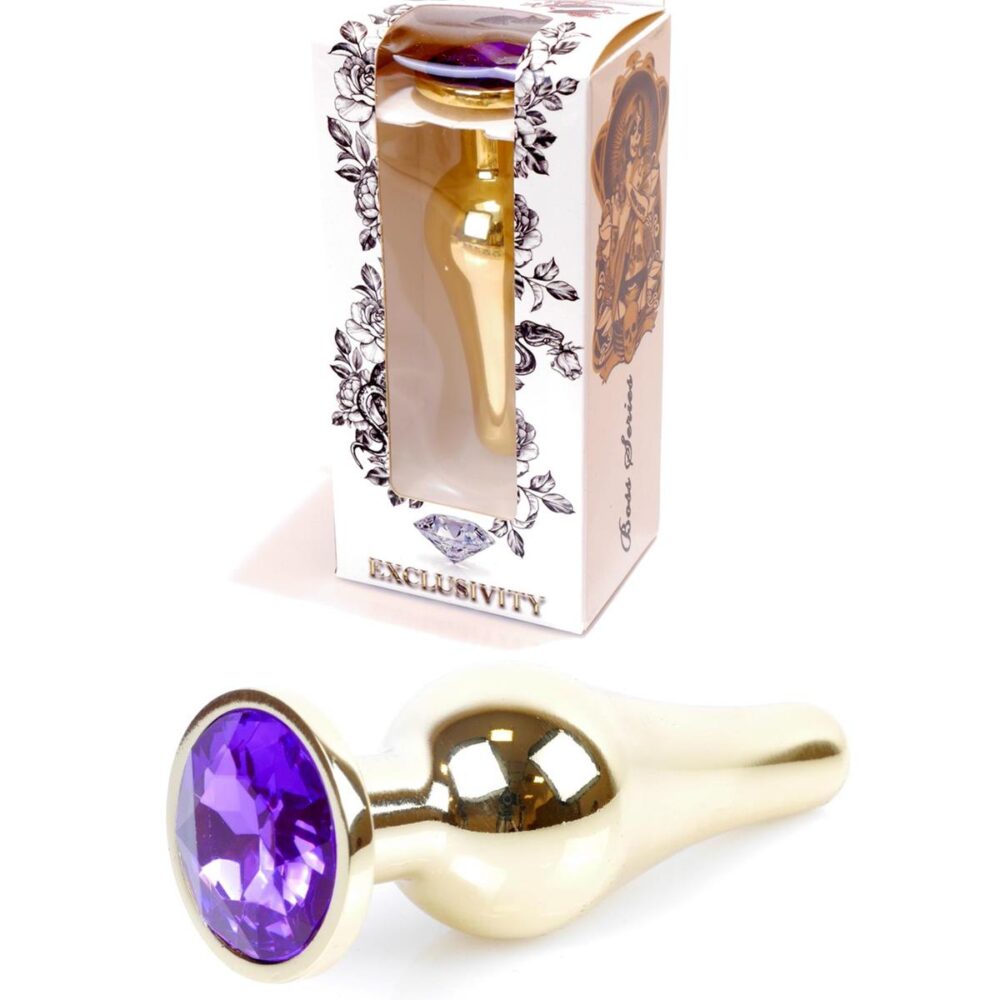 Plug-Jewelery Gold BUTT PLUG- Purple