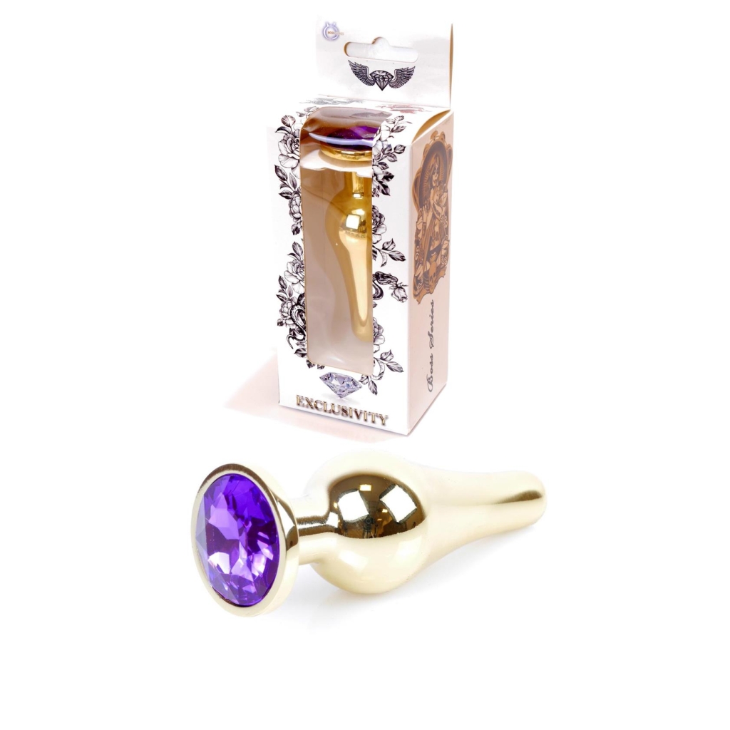 Plug-Jewelery Gold BUTT PLUG- Purple