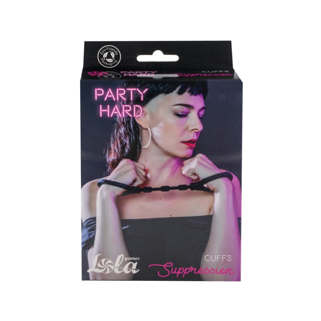 Silicone handcuffs Party Hard Suppression Black