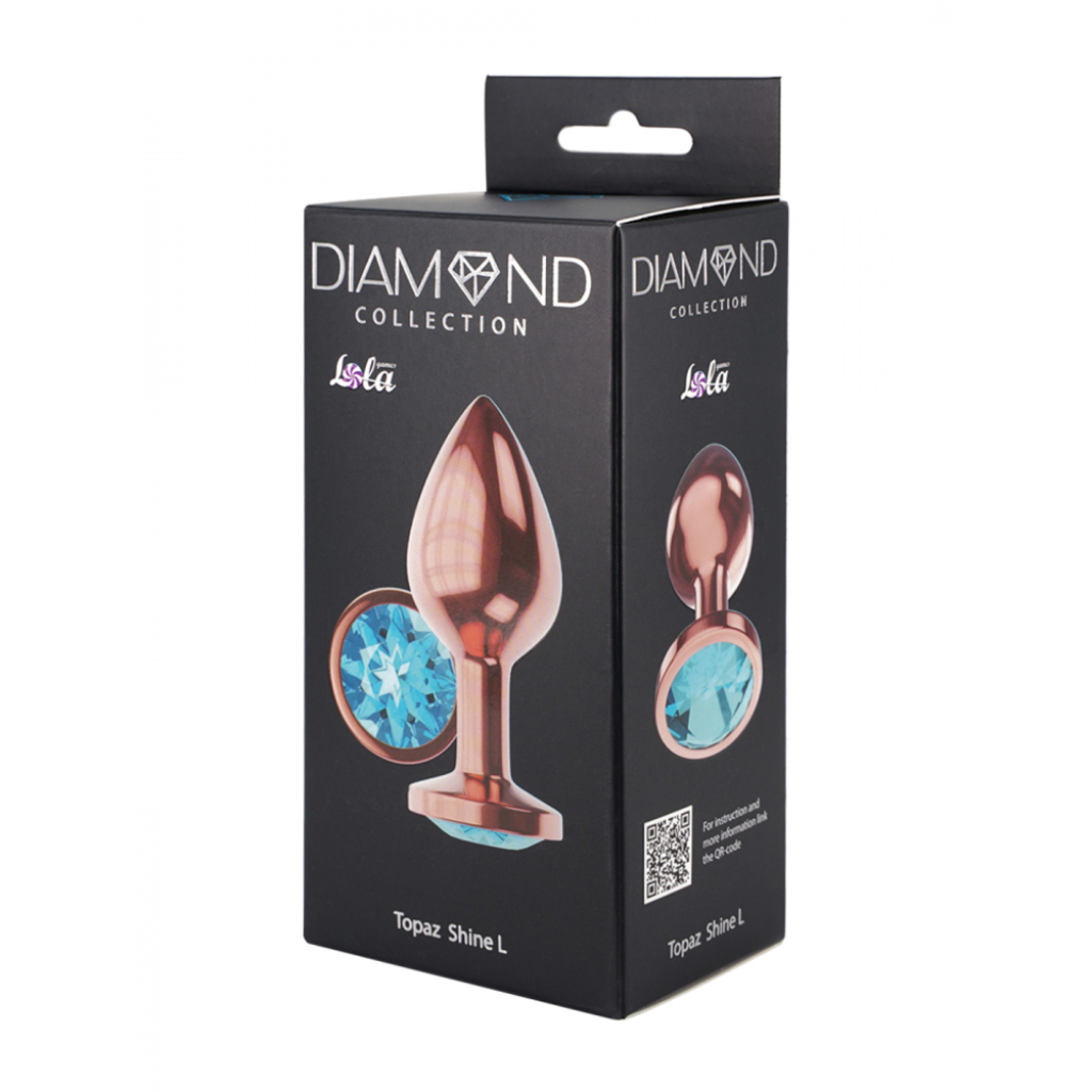 Butt Plug Diamond Topaz Shine L Rose Gold