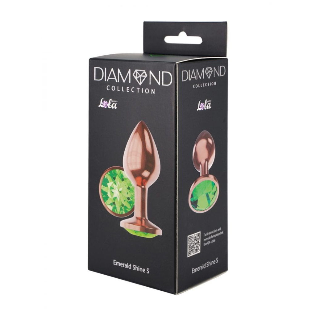 Butt Plug Diamond Emerald Shine S Rose Gold