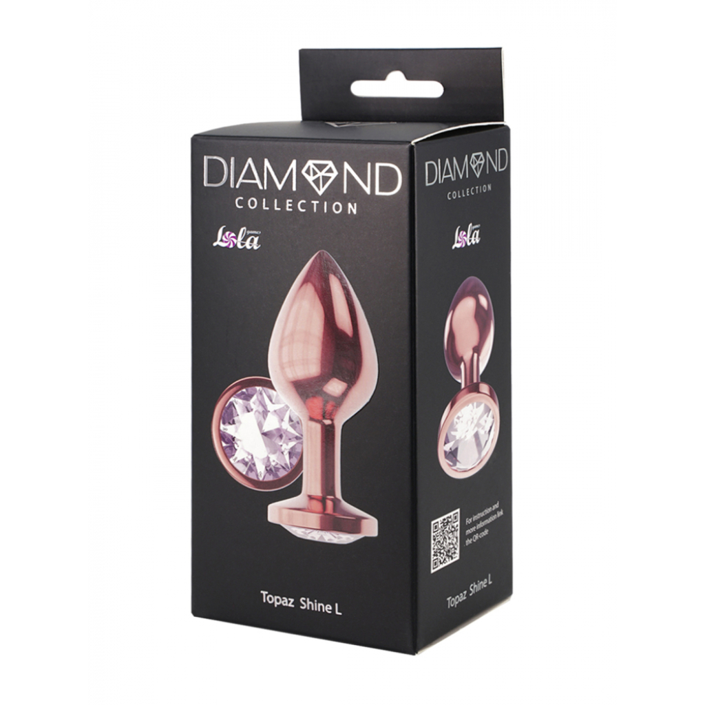 Butt Plug Diamond Moonstone Shine L Rose Gold