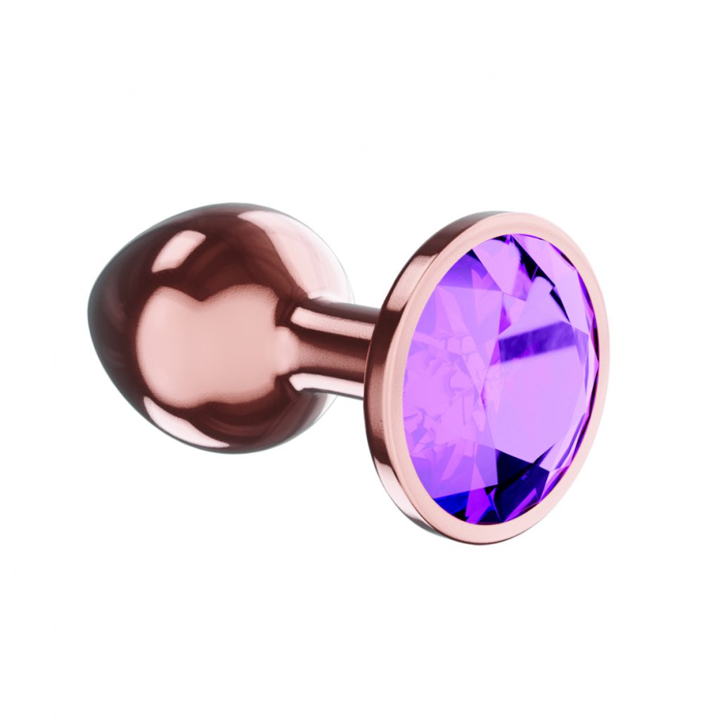Butt Plug Diamond Amethyst Shine L Rose Gold - Image 2