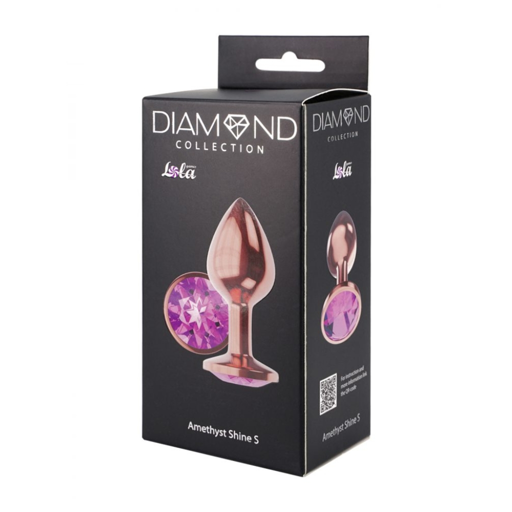Butt Plug Diamond Amethyst Shine S Rose Gold