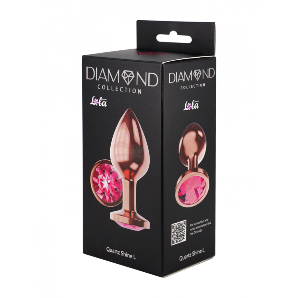 Butt Plug Diamond Quartz Shine L Rose Gold