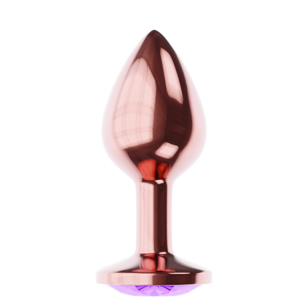 Butt Plug Diamond Amethyst Shine L Rose Gold - Image 3