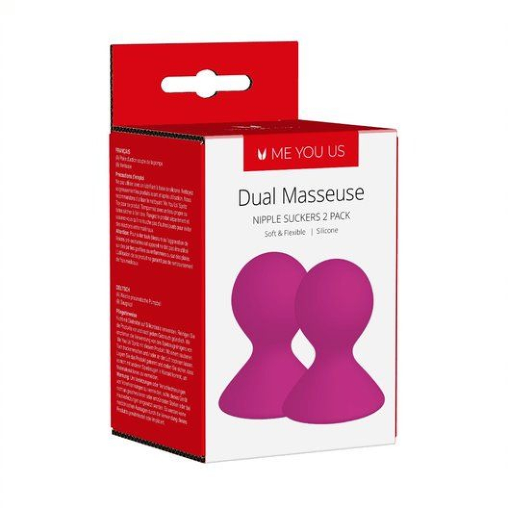 Me You Us Dual Masseuse Silicone Nipple Suckers 2 Pack Purple