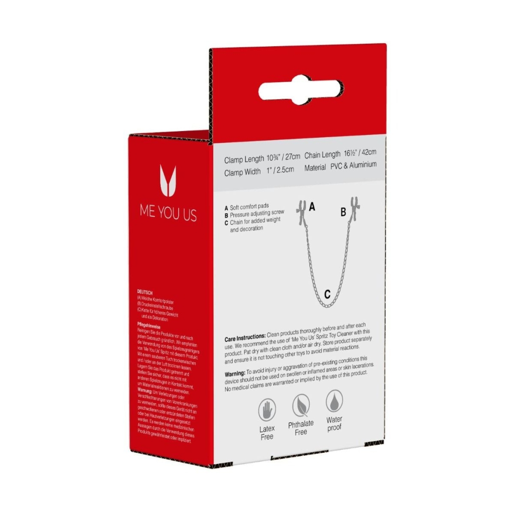 Me You Us Squeeze N Please Nipple Chain Silver - Image 5
