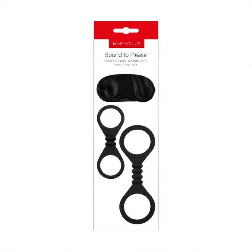 Me You Us Bound To Please Blindfold Wrist And Ankle Cuffs Black - Image 3