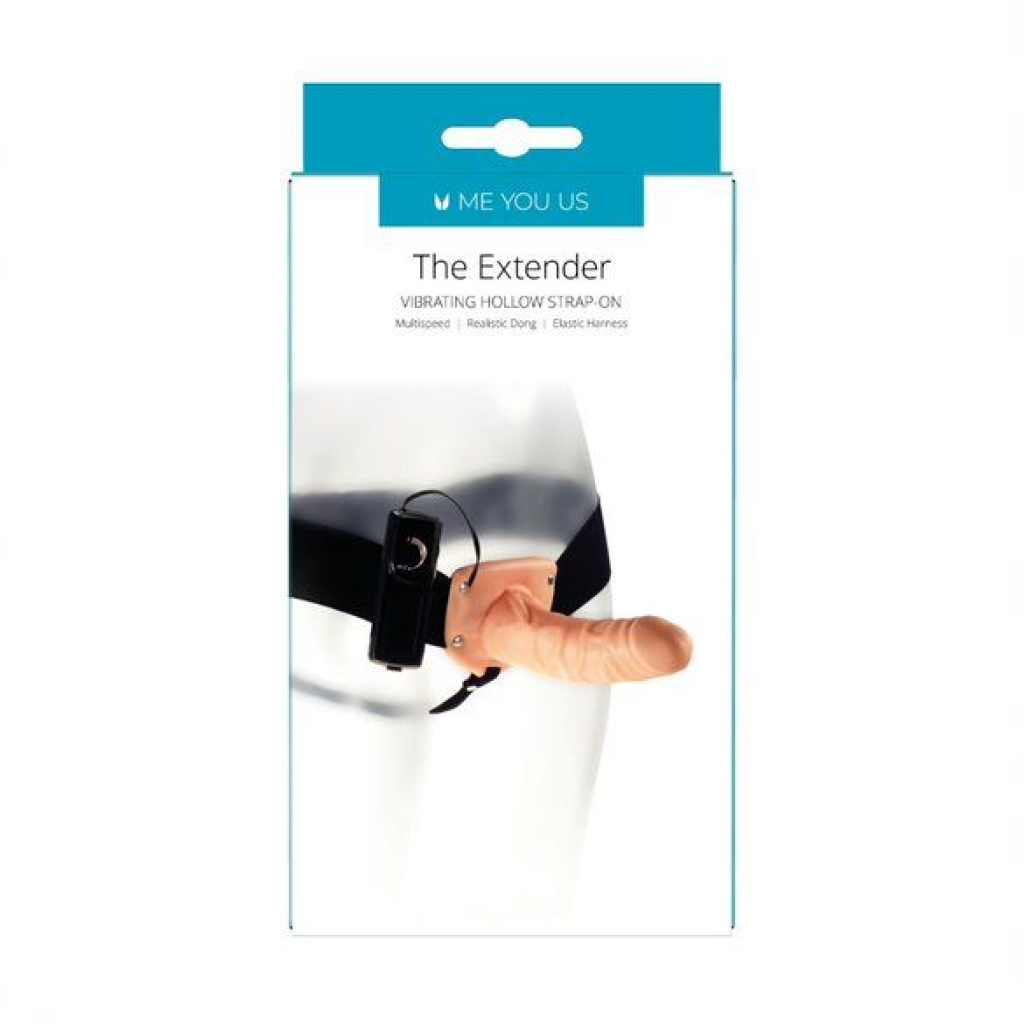 Me You Us The Extender Hollow Vibrating Strap-On Flesh 6 Inch - Image 3