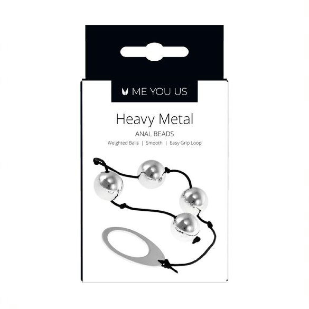 Me You Us Heavy Metal Anal Beads Silver - Image 3