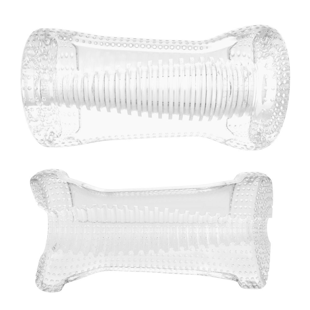 Me You Us Ripple Dual End Stroker Male Masturbator Transparent - Image 2