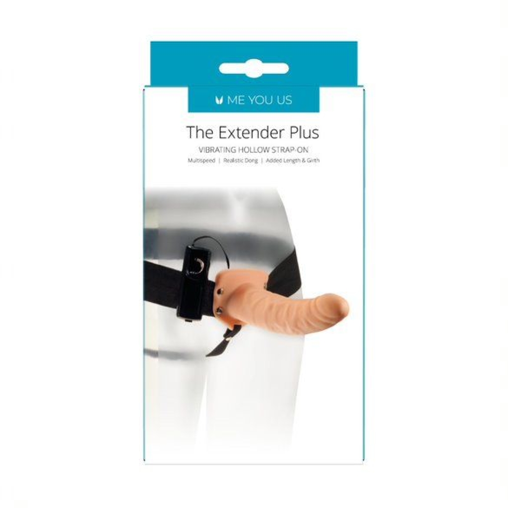 Me You Us The Extender Plus Vibrating Hollow Strap On Flesh - Image 3