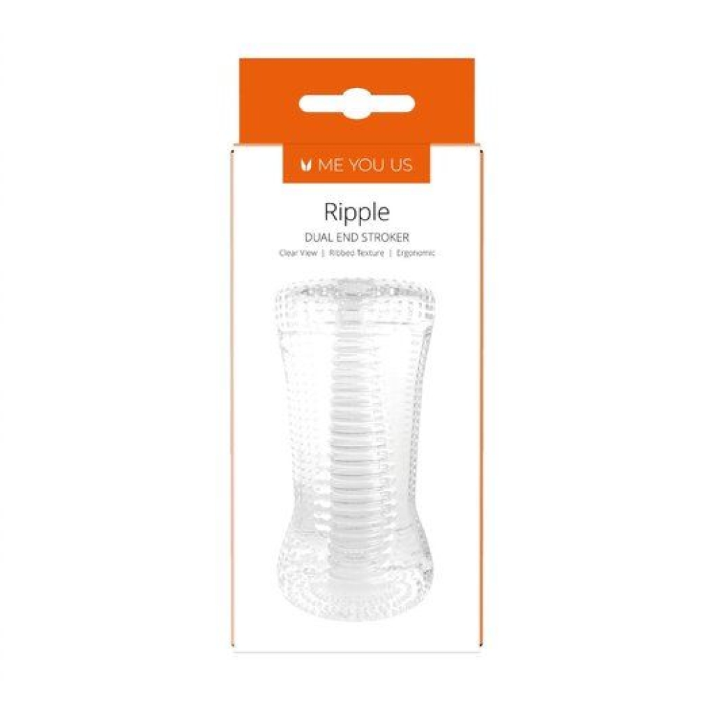 Me You Us Ripple Dual End Stroker Male Masturbator Transparent - Image 3