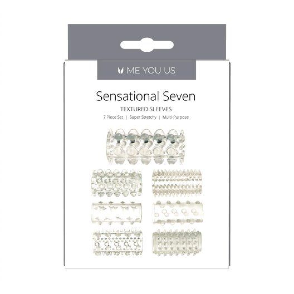 Me you Us Sensual Seven Textured Sleeves Transparent Small - Image 3