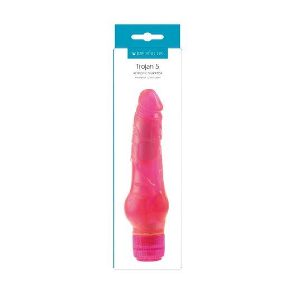 Me You Us Trojan Realistic Vibrator Pink 5in - Image 3